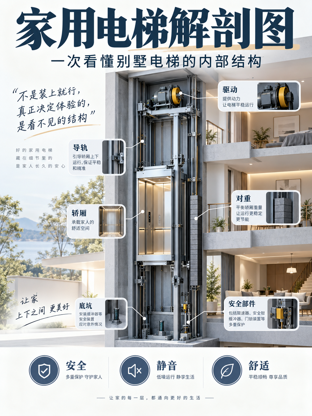 酒泉家用电梯里面到底藏了什么？一张图拆给你看